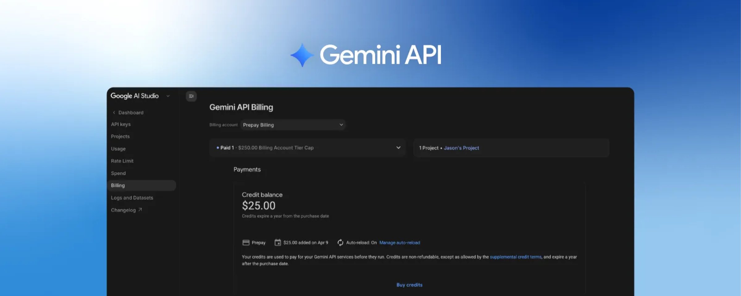 Google宣布Gemini API预付费结算功能逐步启用